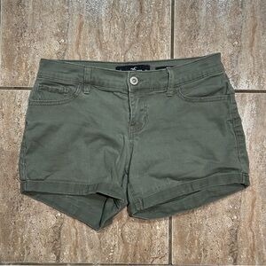 Hollister Olive Army Green low rise midi Shorts